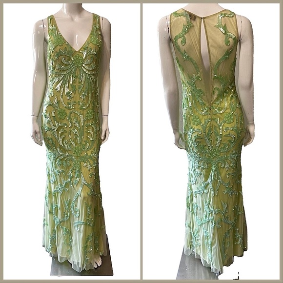 Lotus Threads Dresses & Skirts - 🔥HOST PICK🔥 Lotus Threads Green Sequined Formal Gown - Prom Dress - Wedding sz 8